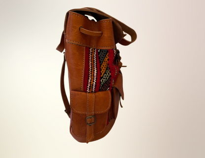 Berkane Leather Heritage Backpack - Red