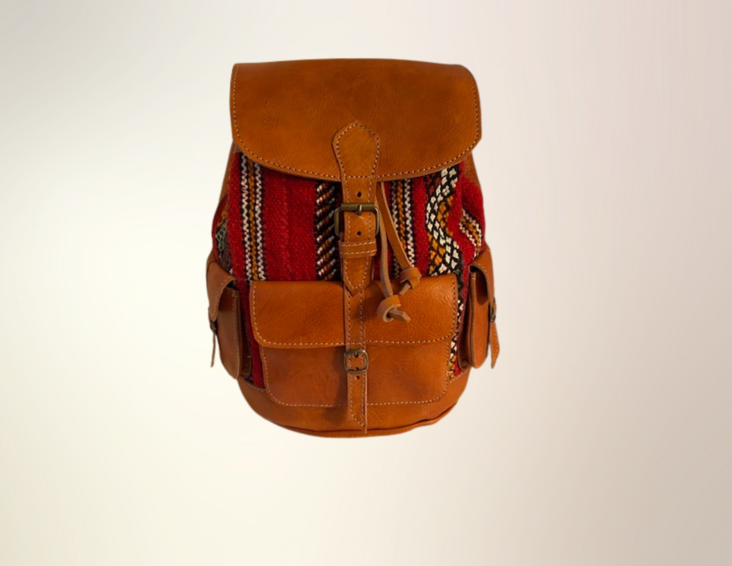 Berkane Leather Heritage Backpack - Red